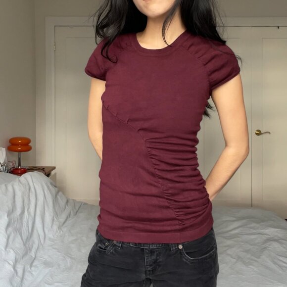 Vintage Suzy Shier Knit Ruch Panel Top - Picture 6 of 8